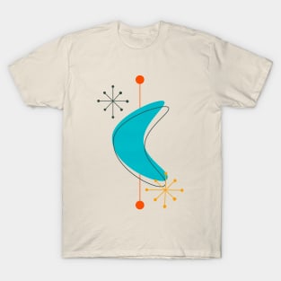 Retro Mid Century Atomic Space Age 22 Blue T-Shirt